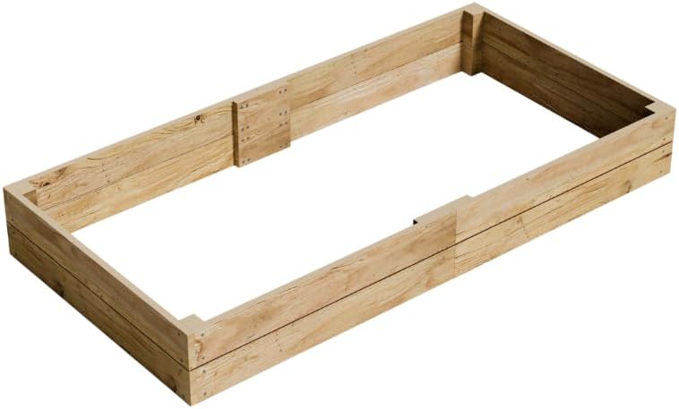 Conka Garden - Wooden Raised Bed Kit - Large Garden Planters for Vegetables, Herbs, Flowers – Start Growing Plants Earlier & Better - Durable & Resistant FSC Treated Timber 120cm L x 240cm W x 30cm H