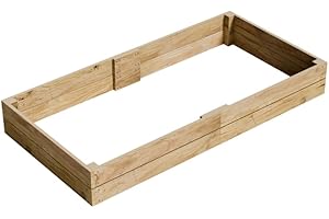 GRO GARDEN PRODUCTS Conka Garden - Wooden Raised Bed Kit - Large Garden Planters for Vegetables, Herbs, Flowers – Start Growing Plants Earlier & Better - Durable & Resistant FSC Treated Timber 120cm L x 240cm W x 30cm H