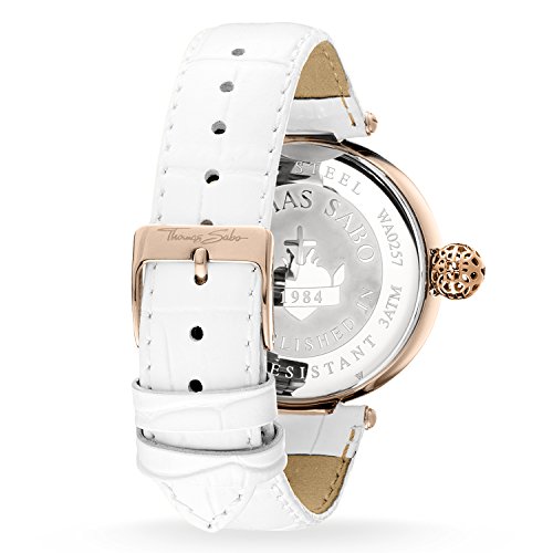 Thomas-Sabo-Damen-Armbanduhr-Karma-Rosegold-Wei-Analog-Quarz
