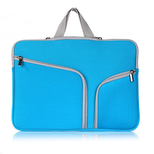 Evershop® Reißverschluss Aktenkoffer Handtaschen Hülsen Beutel Abdeckungs Fall für Macbook Air,Pro & Universal Laptop (15 Zoll,Blau) - 4