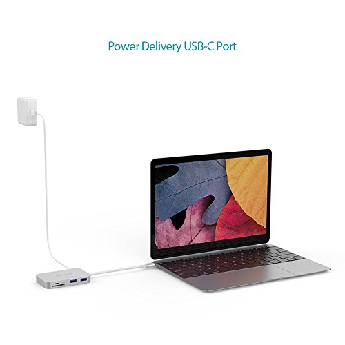 dodocool USB C Hub HD output 4k SD TF Kartenleser Type C Power Delivery USB 3.0 Hub 7 in 1 Plug und Play Aluminium für MacBook / MacBook Pro / Google Chromebook Pixel und mehr - 6