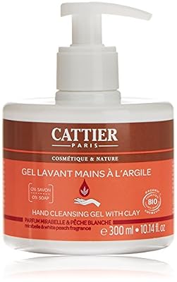 Cattier Gel Lavant Mains à l Argile Pêche Blanche et Mirabelle 300 ml.