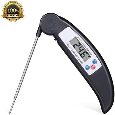 Mytlp Digital Instant Read Cooking Thermometer Meat Thermometer with Stainless Probe for BBQ, Grill, Milk, Turkey, Beef, Cheese and Bath Water