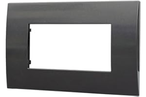 ZOREI Placca Compatibile Con Vimar Arkè, Placca Plastica Quadrata Serie Venus (4 Moduli/Posti, Acciaio Scuro)