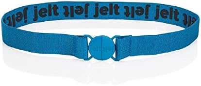 Jelt Elastic Stretch Belt with No Show Buckle and Gel Grips, Xsmall 22-26, River Blue