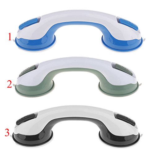MagiDeal Griffstange Duschgriff Badewannengriff Saugnapfgriff Wannengriff Sauggriff Haltegriff mit Saugnäpfen – Blau - 4
