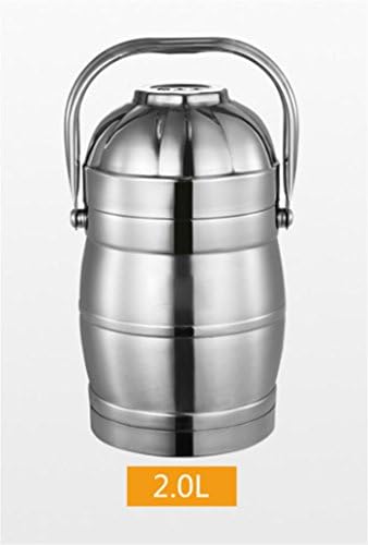 LIANGLIANGPAI Stainless steel vacuum insulated lunch box 2/3 Super long insulated box adult lunch box portable soup pail hand Pan , 2.0l