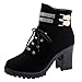 Produktbild Junjie Frauen Herbst Winter Aushöhlen Schuhe Outdoor Unterhaltung High Heel Strass Schnalle Party Freizeit Super High Spitzschuh Quadratische