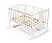 KOKO- Baby | swinging cradle | crib | "KARLA" | white | wooden | complete set | design: bear rose