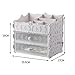 Produktbild CTNAN Makeup Organizer Desktop Kosmetik Aufbewahrungsbox Desktop Makeup Organizer Für Schlafzimmer Badezimmer Mit Schubladen White-B