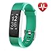 Price comparison product image CUWMOC® Fitness Tracker, Large OLED Touch Screen Activity Tracker Heart Rate Monitor Smart Watch with Sleep Monitor Step Counter Pedometer, IP67 Waterproof Wireless Activity Tracker Watch (Green)