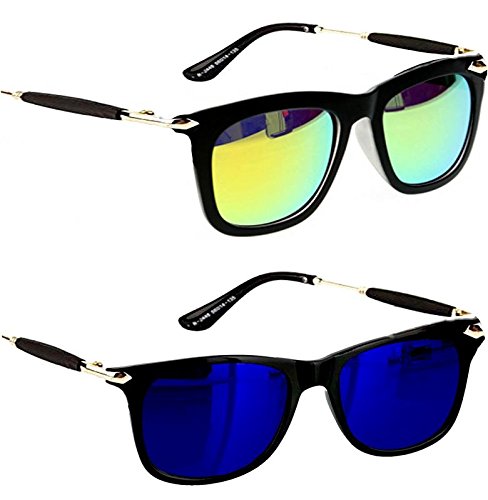 Younky Uv Protected Combo Of 2 Wayfarer Mens, Womens, Boys, Girls Sunglasses - (Ynss_Gm-Bm|55|Blue) RS.318 (84.00% Off) - Amazon