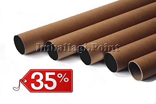 20 tubos cartón con tapón plástico Envío alt100 X 10 Cm diámetro Avana