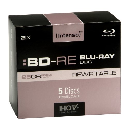 Intenso BD-RE 25GB, 2x Speed, 5er Pack Jewelcase Blu-Ray Rohlinge