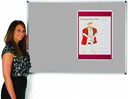 Aluminium framed Fire Rated Felt Notice Board GREY (1800mm x 1200mm)
