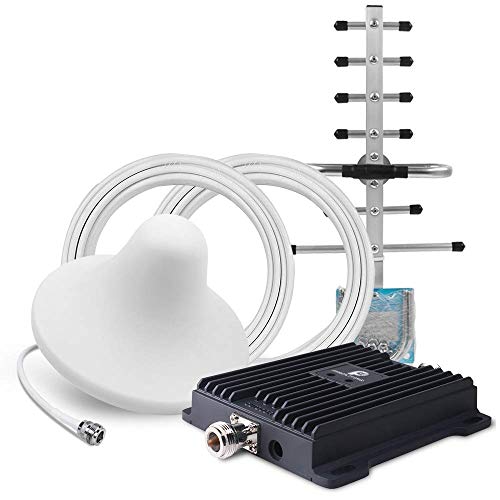 Proutone Amplificatori di Segnale gsm 4G LTE 900MHz/1800MHz ripetitore doppia band Ripetitore con 2 antenne per Tim Vodafone Wind Tre