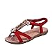 Produktbild Sandalen Damen,Sonnena Frauen Casual Mode Frauen Boho Sandalen Leder flach Sandalen Damenschuhe Sommer Sandalen Freizeit Badeschuhe Schuhe Mode Flip-Flops Stilvoll Elegant Sandalette Strand (Sexy Rot, 40)