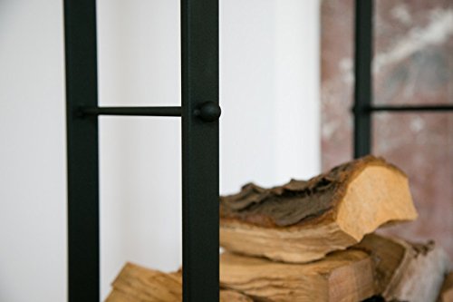 Kaminholzregal Kaminholzständer Höhe: 100cm Verzinkt + Schwarz Kaminholzhalter - 7
