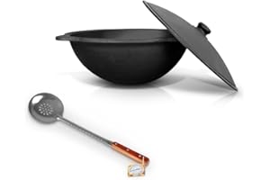 Gusseisen Kazan mit Aluminiumdeckel 22 L Deckel Schaumlöffel WOK Kochtopf Namangan Kasan Gusseisen Uzbekisch Kazan 22 L Deckel Schaumlöffel WOK Kochtopf Namangan Kasan казан шашлык плов Plov