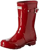 hunter gummistiefel damen 39 Glanzoptik, handgefertigt Hunter Damen Wmn Org Short Gloss Gummistiefel, Rot (Military rot), 39 EU
