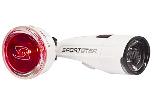 SIGMA SPORT Sportster + Mono Beleuchtungsset white 2016 Batteriebeleuchtung Set