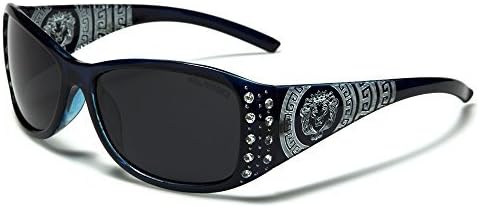 Womens Polarised Phoenix Fashion Celebrity Style Sunglasses with Diamante Stone Design Offering Full UVA / UVB Protection Available in 6 Colours (Blue)
