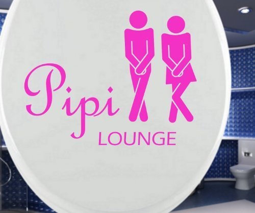myDruck-Store Decalcomania Coperchio WC Pipi Lounge Divertente Motto Porta Bagno Mann Frau Toiletten Bagno Sticker Decorazione Tattoo 3C096 - Rosa Lucido, 25cm