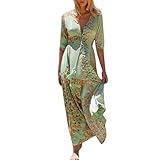 🌹Sommerkleid Elegant Vintage Cocktailkleid Swing Damen Sommerkleid Armellos Spaghetti-Armband Kleider Kleider Damen, Sommerkleid Partykleid Baumwolle Damen Kleid Kurzarm Lose T-Shirtkleid Casual Tops Langeshirt