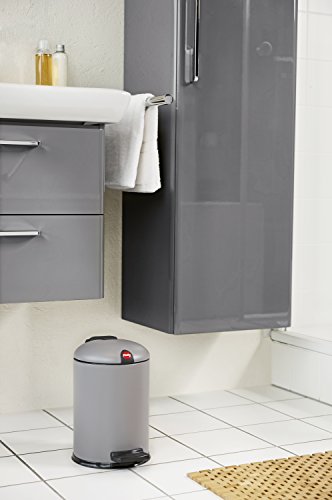 Hailo 0704-890, Design S, Tret-Kosmetikeimer, 4 Liter, stahlblech grau matt - 2