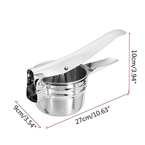 valink Edelstahl Kartoffelpresse Kartoffelstampfer, Obst Gemüse Press Maker Saftpresse Crusher Squeezer – Einfache Reinigung Haushalt Küche Kochen Tools – 27 x 9 x 10 cm - 2
