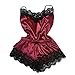 Produktbild MERICAL Mode Damen Nachtwäsche Sexy Lace Dessous Versuchung Babydoll Unterwäsche(XXX-Large,Rot)