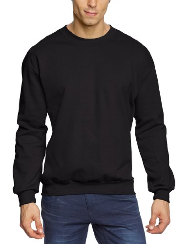 Anvil, Sudadera regular fit con cuello redondo de manga larga para hombre, Negro (Black), XXX-Large