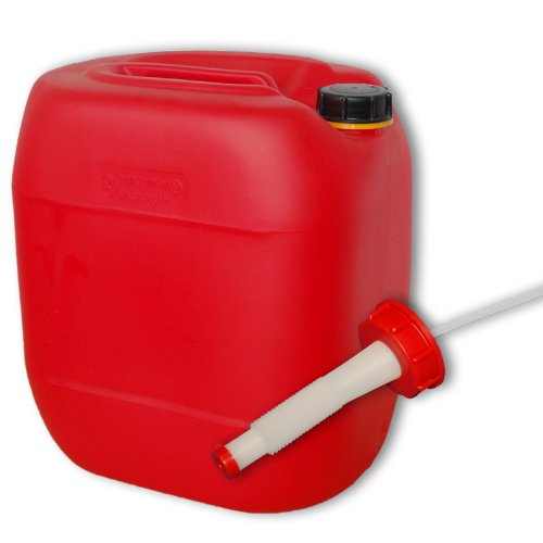 30 Liter rot Kanister + Ausgießer flexibel (DIN 61)