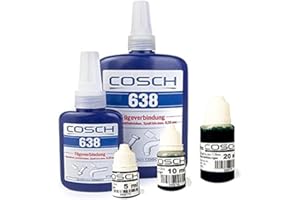 Cosch Edelstahl Kleber, Spezialkleber VA Edelstahlzubehör Geländer Handlauf Fügeverbindung 638 hochfest mittelviskos (10 ml)