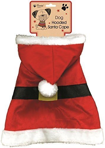 Frosty Paws Hooded Santa Cape Father Christmas Dog Outfit (Medium)