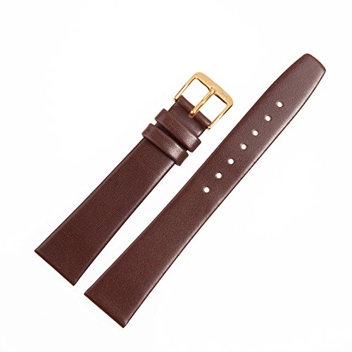 Uhrenarmband 16mm Leder braun glatt - Lederband mit trapezfrmigem Bandverlauf - Ersatzarmband passend zu klassischen & modernen Uhren - Marburger Uhrenarmbnder seit 1945 - dunkelbraun / gold Uhrenarmband 16mm Leder braun glatt - Lederband mit trapezfrmigem Bandverlauf - Ersatzarmband passend zu klassischen & modernen Uhren - Marburger Uhrenarmbnder seit 1945 - dunkelbraun / gold