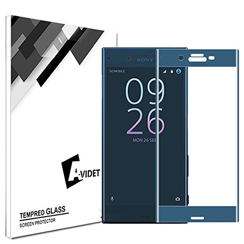 Sony Xperia XZ Displayschutzfolie, AVIDET Hohe Qualität 3D vorgerundet PET HD Ultra-klar glasfolie Display Schutz Folie Vollschutz-mit ultra-Stärke, ultra-klare Transparenz für Sony Xperia XZ (Forest Blue)