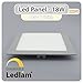 Produktbild LED Panel silber quadratisch 22 x 22cm 18 Watt neutralweiß dimmbar mit Led Dimmer