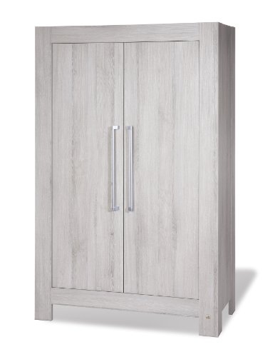 Preisvergleich Produktbild Pinolino Kleiderschrank Somnio, moderner, 2-türiger Kleiderschrank, Esche schilfgrau mit Echtholzstruktur, Maße 110 x 57 x 178 cm (Art.-Nr. 14 00 71)
