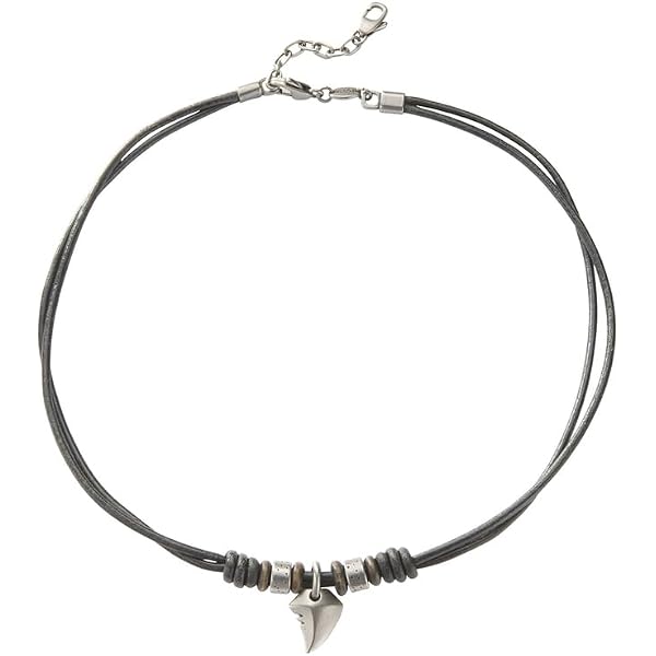 Collana Swinger in pelle intrecciata nera con ciondolo Lifestyle