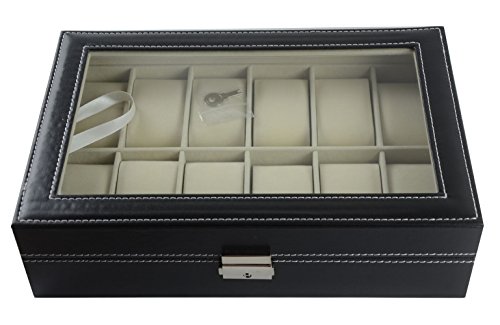 Mayfield Plaza 12 Grid Relojes de caja Negro Piel Sintética con candado