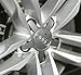 Produktbild 4 x Audi Leichtmetallräder, Plakette mittig, Radnabe, 5 Speichen, Kappen, Grau, 134 mm, 4F0601165N, A2 A4 A5 A6 A7 A8 Q5 Q7 S Line, All Road und andere Modelle
