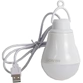 Usb Kablolu 5 Watt Beyaz Ledli Ampul%90 Enerji Tasarrufu Renkli Kasa (1 Metre USB Kablolu)