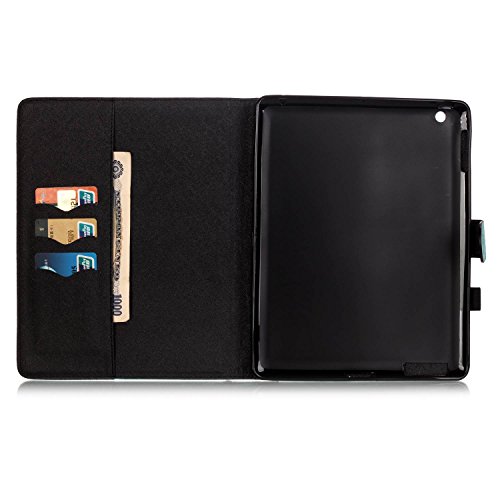 iPad 2 iPad 3 iPad 4 Hülle, Deenor Colorful Painting and Stylish Drawing Wallet Case Book Style PU Leder Flip Protective Stand Schutzhülle Hülle für Apple iPad 2 iPad 3 iPad 4 Generation. (Rain) - 6