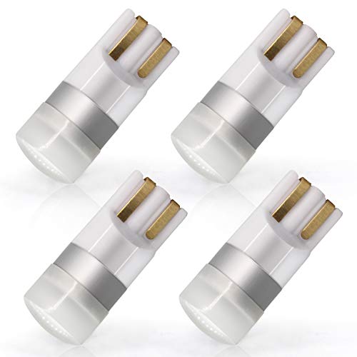 T10 LED Bombillas,YuanGu T10 W5W LED Bombillas Coche 3030 SMD 6000K 12V Xenón Blanco para 194 168 2825 Luces de Interior y Exterior (4Piezas)