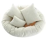 Requisiten Baby Kissen 4 Stück, xjp Neugeborene Fotografie Korb Filler Weizen Donut Stretch Baumwolle Kissen für 0–6 Monate Baby
