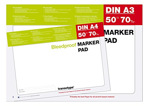 Copic Marker Block A4 und A3 je 50 Blatt - Sparpaket - Markerblock Pad für Alkohol Marker Zeichenblock 70g