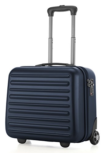 Preisvergleich Produktbild HAUPTSTADTKOFFER - Tegel - Pilotentrolley Hartschalenkoffer Koffer Handgepäck Trolley Rollkoffer, TSA, 38 cm, 32 Liter, Dunkelblau