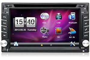 BXLIYER JOYX 2 DIN Autoradio Universal Estereo Navegacion | 6.2 Pulgadas | Libre Cámara Trasera | Soporte Mirrorlink Multicolor Illumination GPS Volante Bluetooth USB SD DVD | 8 GB Map Card