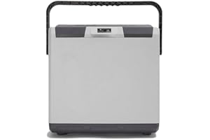 Hi-Gear 28 Litre Cooler with Integrated Handle, 12V In Car Socket & 240V Mains Socket, Portable, Spacious, Insulated, 28L Electric Cool Box, Camping, Travel, Picnics, Festivals, Caravan